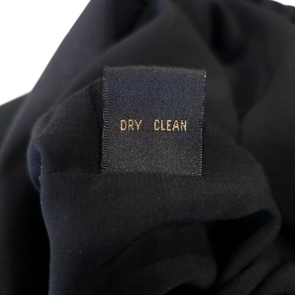 VTG Lace Silk Black Dress Sz4 28W Y2K 90s Knee Cocktail LBD Low Back Witchy Goth - Picture 15 of 15